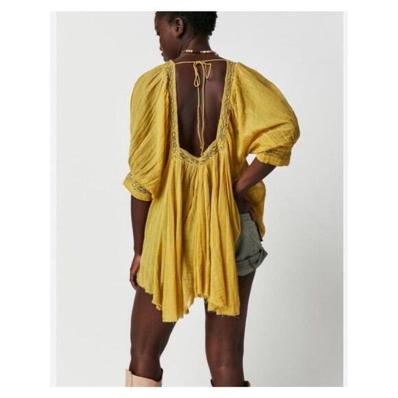 Free People Yellow Blouse - Picture 2 of 14
